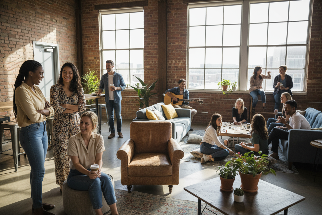 people hanging around